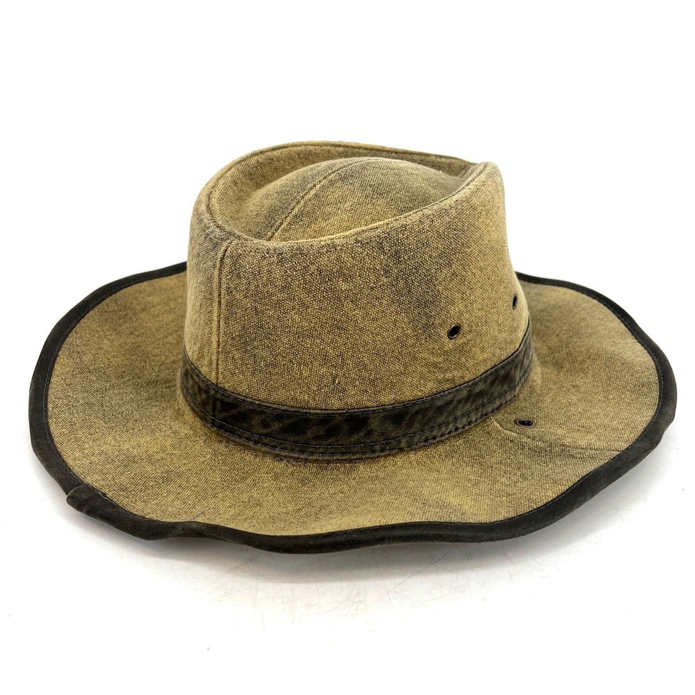 Scala Mens Unisex Canvas‎ Safari Hat Tan Medium 100% Cotton Medium